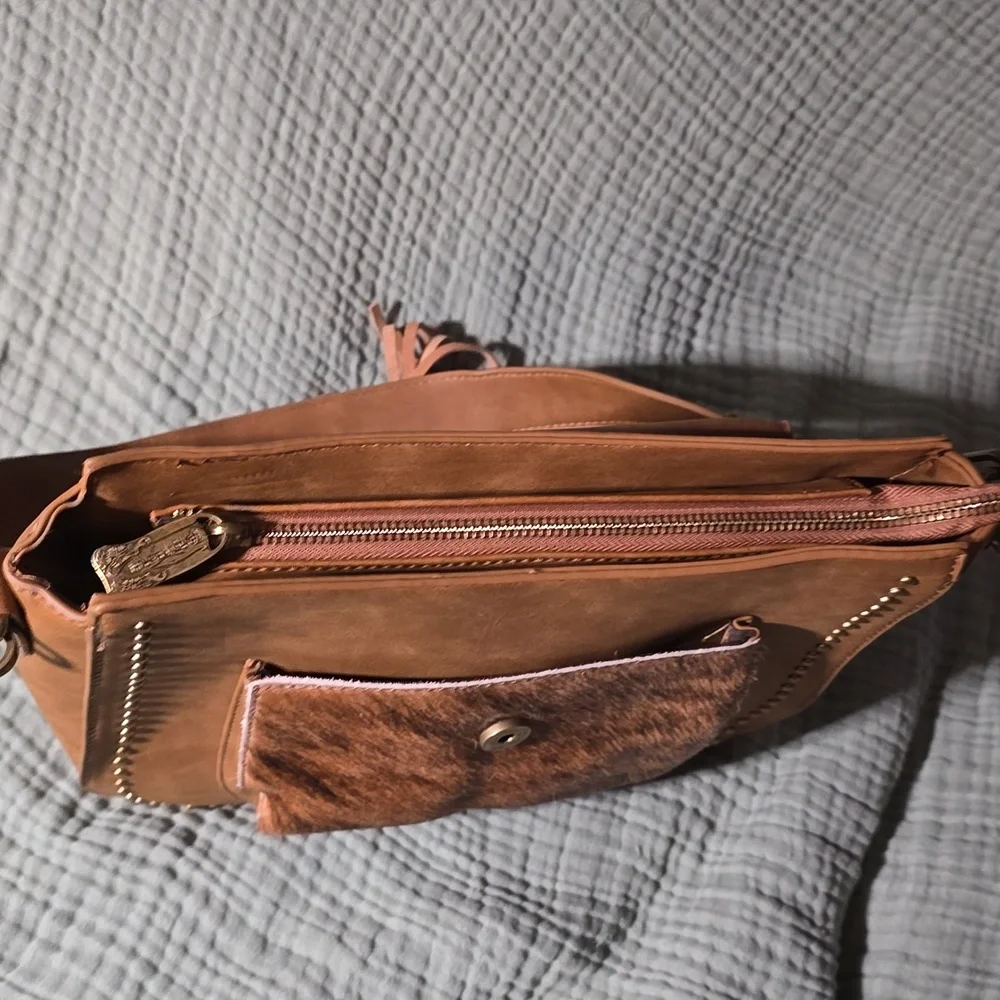 Trinity Ranch Tan Shoulder Conceal Carry Bag with Fringe Detail – NWOT - Picture 7 of 9